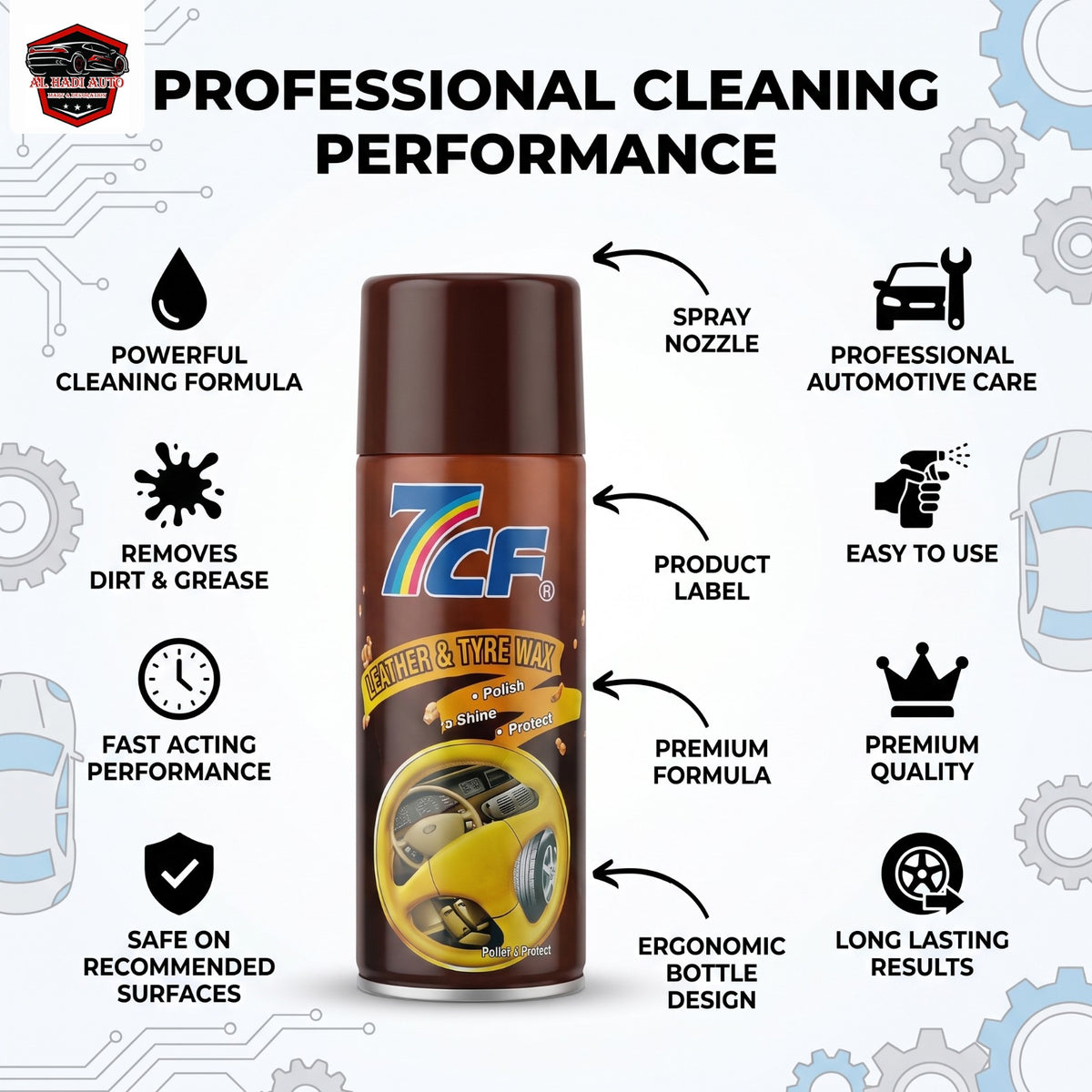 Dashboard & Seats Cleaner Spray 650ml | Interior Cleaner for Dashboard, Vinyl, Plastic, Leather & Fabric Seats | Dust Remover with Fresh Finish | Car Interior Cleaning Spray