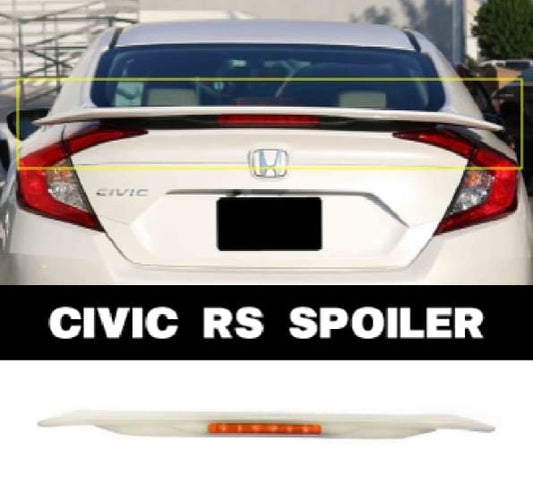 Honda Civic X  Rs Trunk Spoiler Led / Rear Trunk Sport Spoiler Model 2016 to 2021